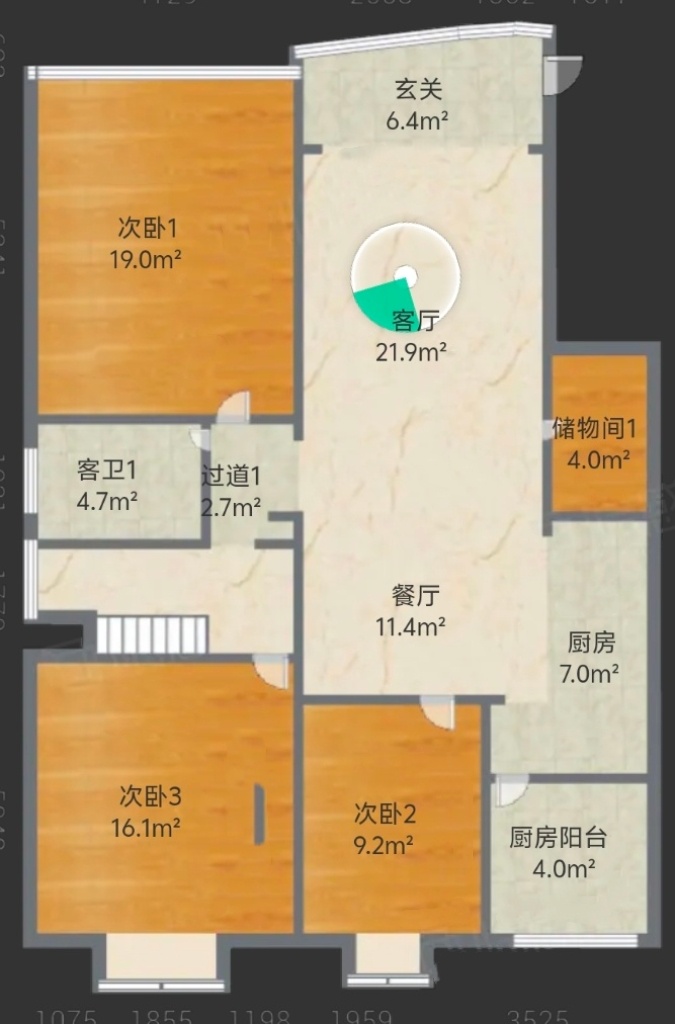 5室2廳3陽臺 葵花公社戶型圖