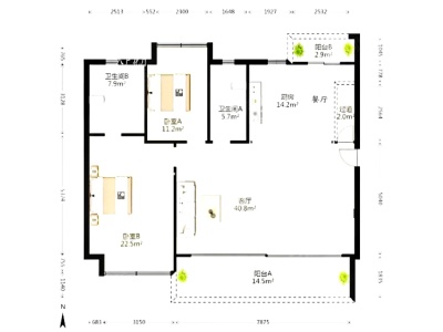 4室2廳2陽臺 中鐵諾德山海春風A12地塊戶型圖