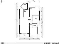 3室2廳1陽臺(tái) 中央麗城戶型圖