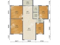 4室2廳 月牙塘小區(qū)戶型圖