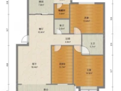 3室2廳1陽臺 南苑小區(qū)泰園