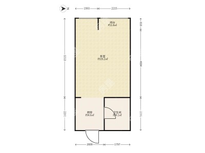 1室1廳1陽(yáng)臺(tái) 金域緹香