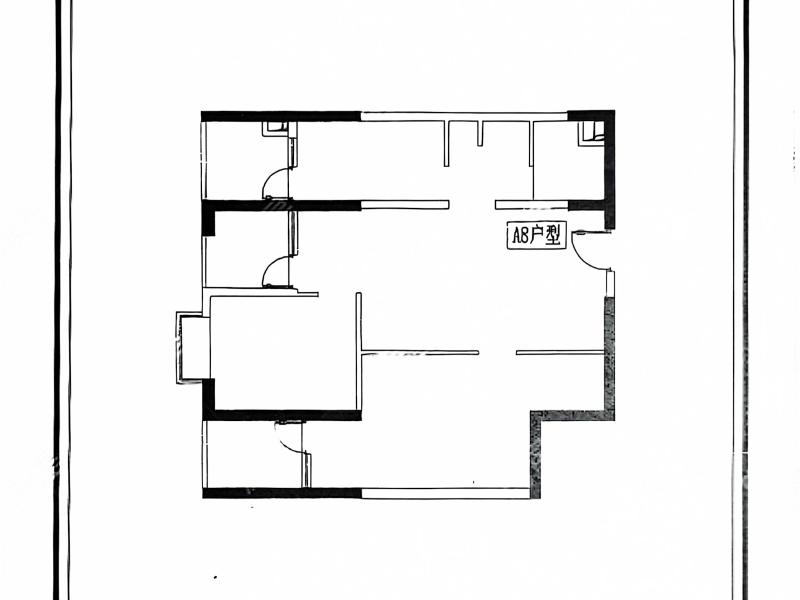 2室2廳1陽臺 匯都國際二期戶型圖