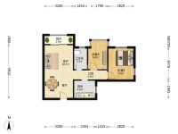 2室2廳 盛高大城四期戶型圖