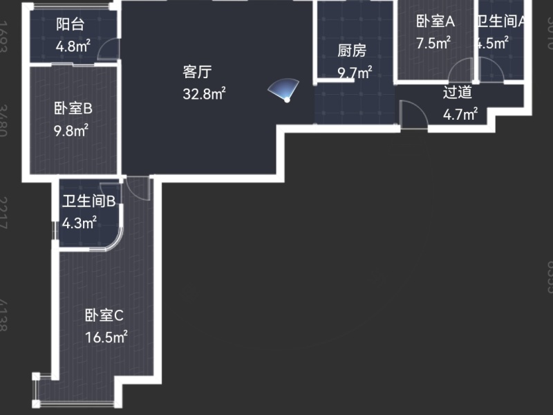 3室2廳2陽(yáng)臺(tái) 紅星國(guó)際檀宮戶型圖