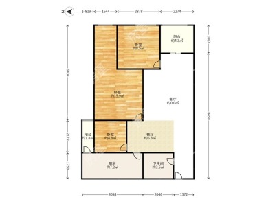 3室2廳1陽臺(tái) 瑞鼎城一期