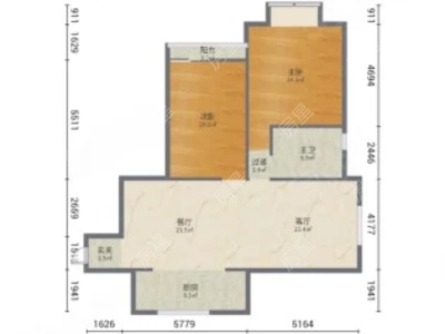 3室2廳1陽臺 溪麓南郡戶型圖