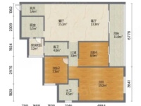 3室2廳2陽(yáng)臺(tái) 藍(lán)光水岸公園戶型圖