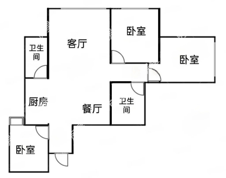 3室2廳 候谷花園戶(hù)型圖