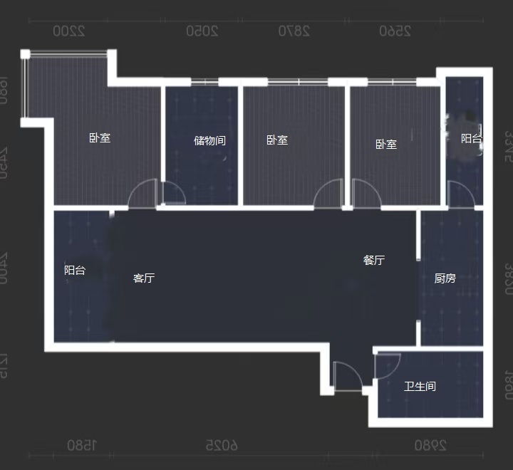 3室2廳2陽(yáng)臺(tái) 未名城A3戶型圖