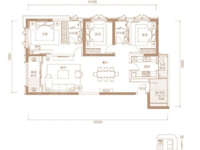 4室2廳2陽臺 俊發(fā)逸天峰