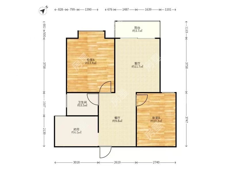 2室2廳 銀河北庭戶(hù)型圖