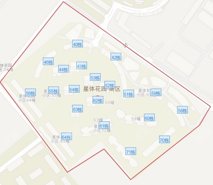 4室2廳2陽臺(tái) 新亞洲星體花園南區(qū)小區(qū)平面圖
