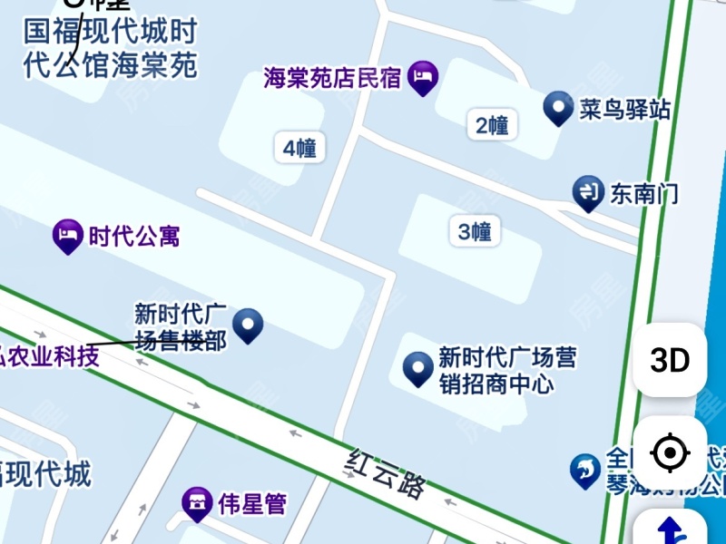 3室2廳1陽臺 國?，F(xiàn)代城海棠苑小區(qū)平面圖