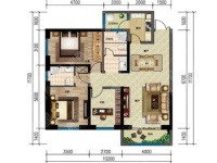 3室2廳1陽臺 國?，F(xiàn)代城海棠苑戶型圖