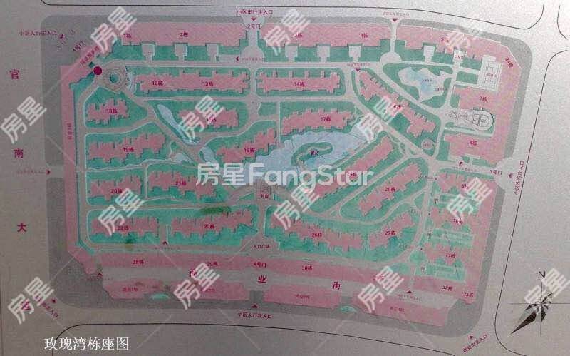 5室2廳2陽臺 玫瑰灣小區(qū)別墅小區(qū)平面圖