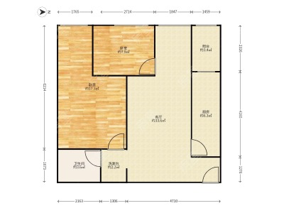2室2廳1陽(yáng)臺(tái) 七彩俊園