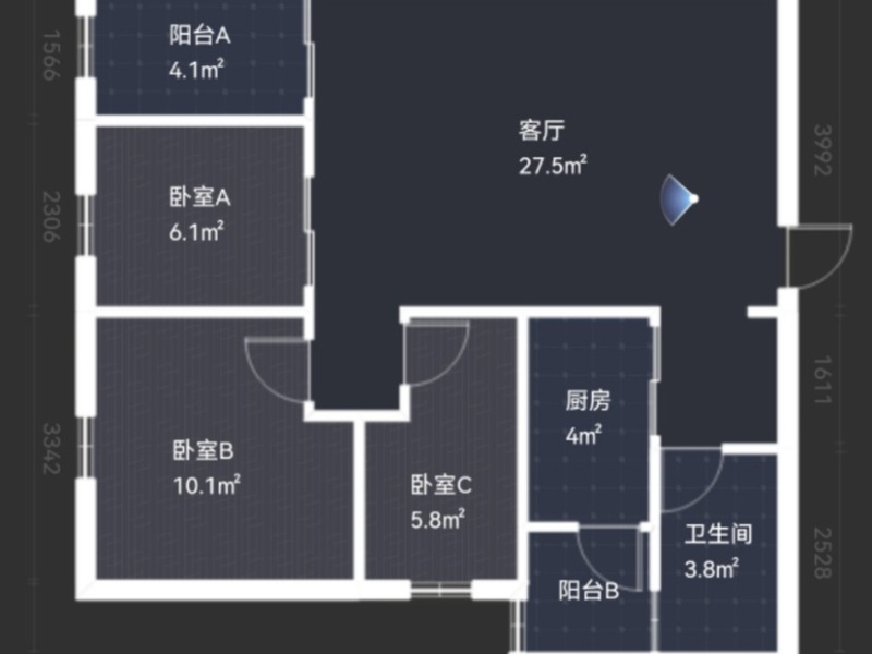 3室2廳2陽臺(tái) 中海學(xué)府路8號(hào)戶型圖