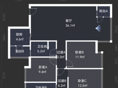 3室2廳2陽臺 實力北岸