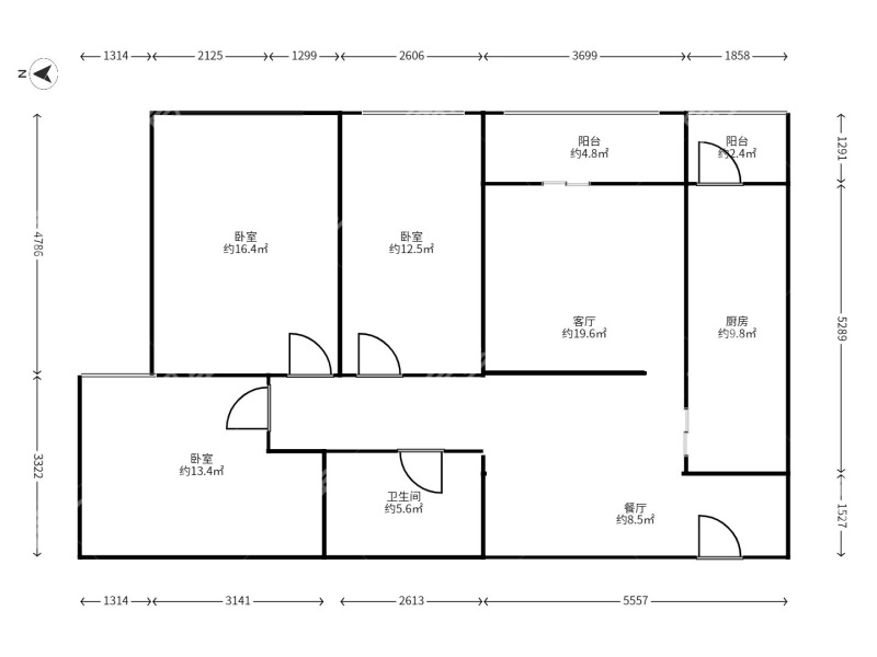 3室2廳 廣福城雅福園戶型圖