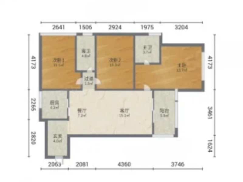 3室2廳2陽臺(tái) 魅力之城二、四期戶型圖