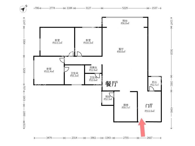 3室2廳 金坤尚城長(zhǎng)樂里戶型圖