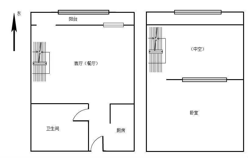 2室1廳1陽臺 中洲陽光公寓戶型圖