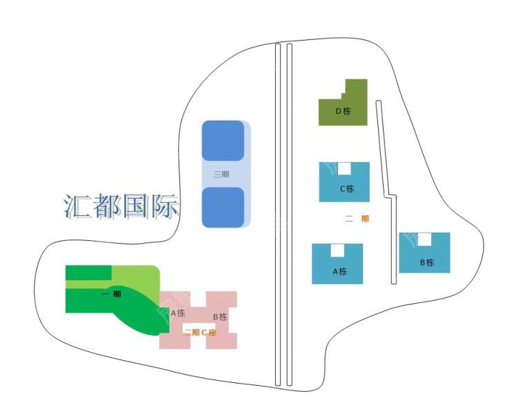 1室1廳1陽(yáng)臺(tái) 匯都國(guó)際一期小區(qū)平面圖