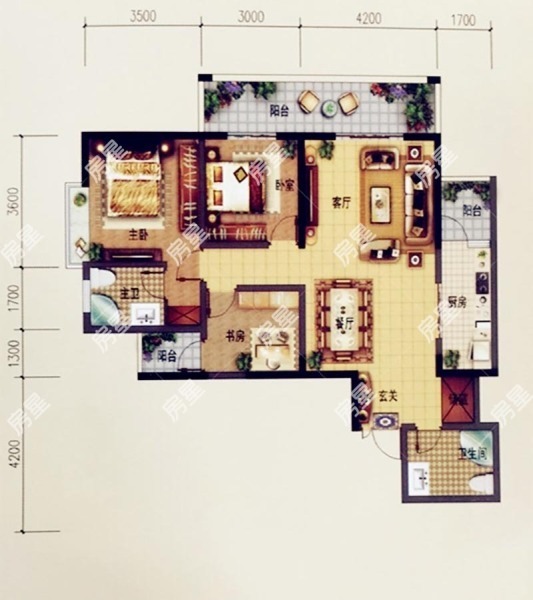 3室1廳 金馬悅城戶型圖
