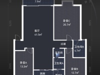 3室2廳 法苑小區(qū)東區(qū)戶型圖