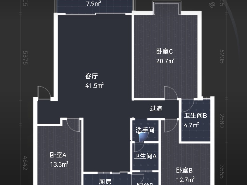 3室2廳 法苑小區(qū)東區(qū)戶型圖