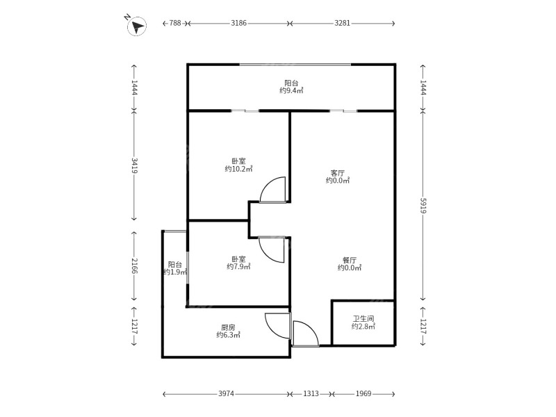 2室2廳 金馬悅城戶型圖