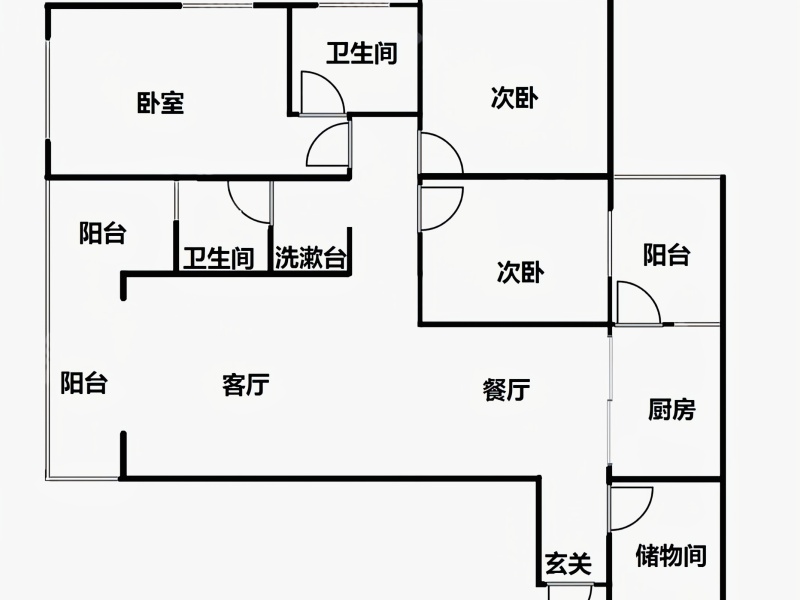 3室2廳1陽臺 溪畔麗景戶型圖