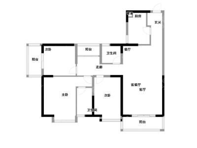 4室2廳2陽(yáng)臺(tái) 德潤(rùn)朗悅灣