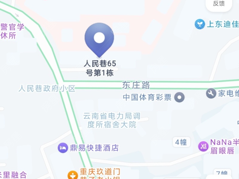 2室2廳1陽臺 人民巷65號小區(qū)平面圖