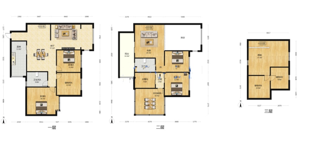 5室2廳3陽臺 春怡雅苑戶型圖