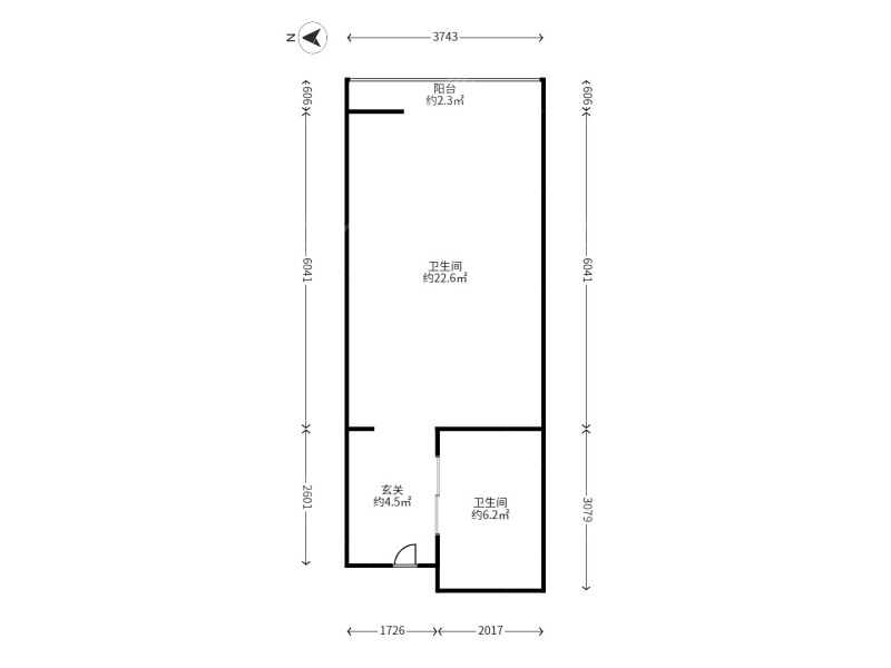 1室1廳 時尚家園戶型圖