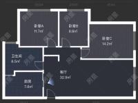 3室2廳2陽(yáng)臺(tái) 國(guó)茶港戶型圖