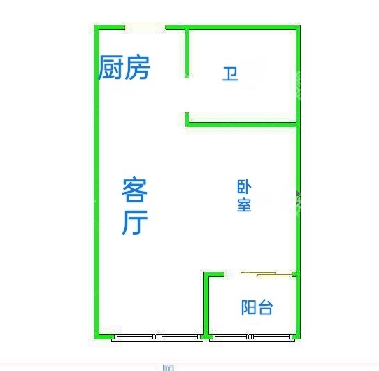 1室1廳1陽臺 云安陽光城戶型圖