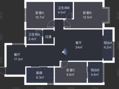 3室2廳2陽臺(tái) 中晟溪城