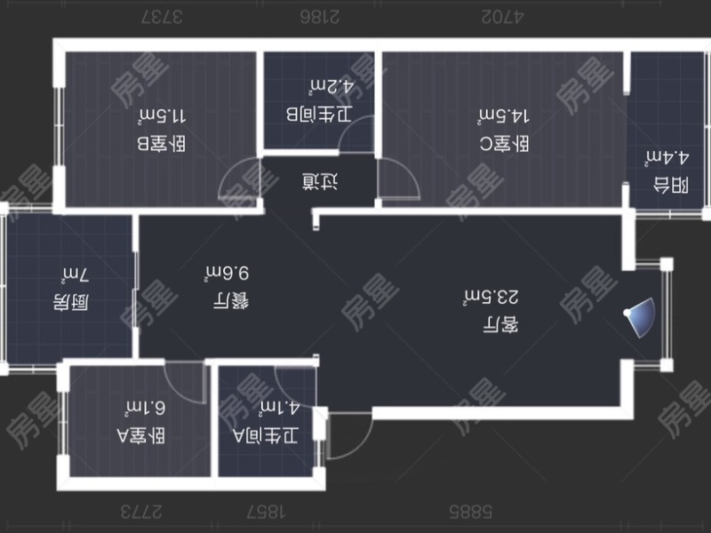 3室2廳2陽臺 綠園小區(qū)戶型圖
