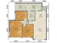 3室1廳1陽臺 瀚林瀾山戶型圖