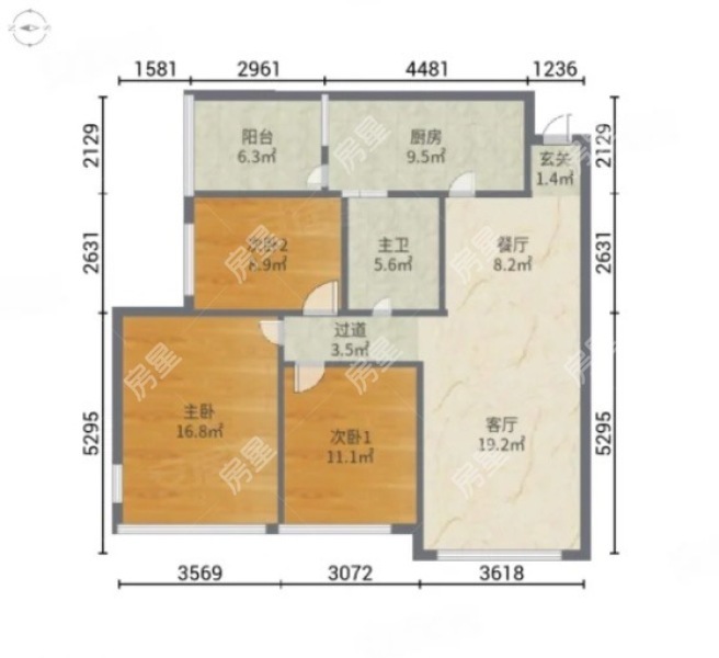 3室1廳1陽臺 瀚林瀾山戶型圖