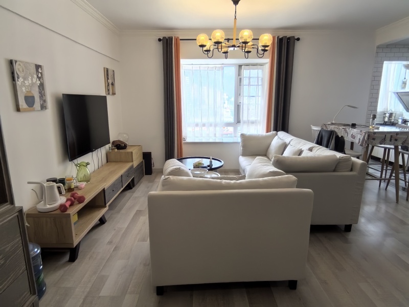 3室2廳1陽臺(tái) 藍(lán)色經(jīng)典現(xiàn)代洋房客廳