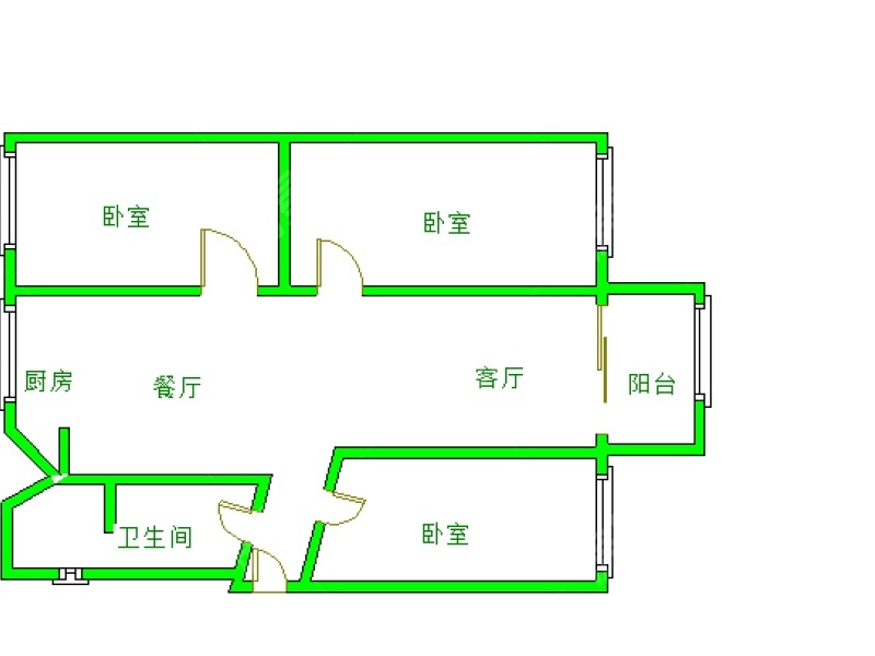 3室2廳1陽臺 南疆花園戶型圖