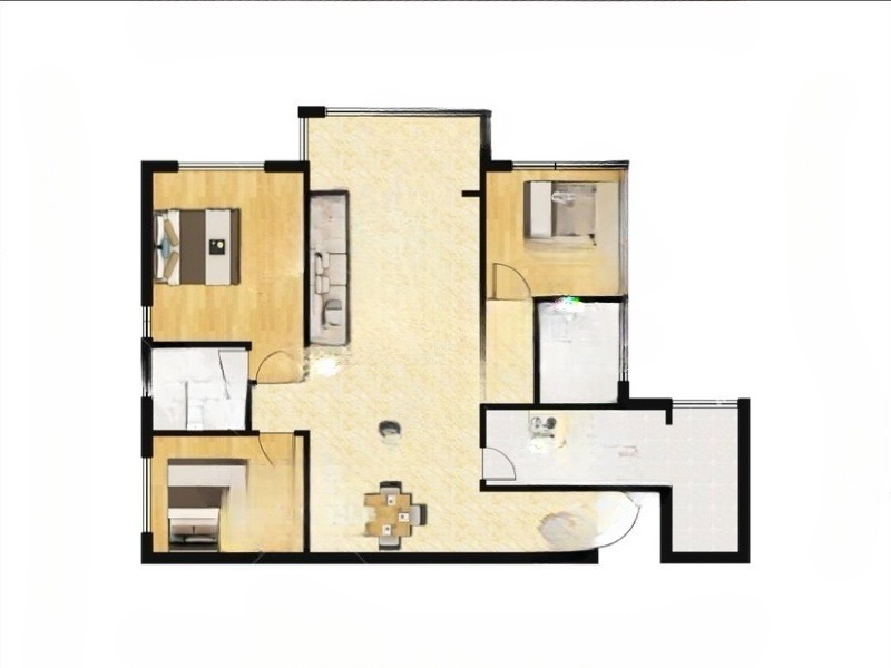 3室2廳2陽臺 瀚林瀾山戶型圖