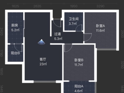2室2廳1陽(yáng)臺(tái) 滇池印象花園