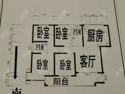 4室2廳2陽臺 中鐵水岸青城A2地塊戶型圖