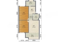 2室2廳1陽(yáng)臺(tái) 凱苑小區(qū)戶型圖
