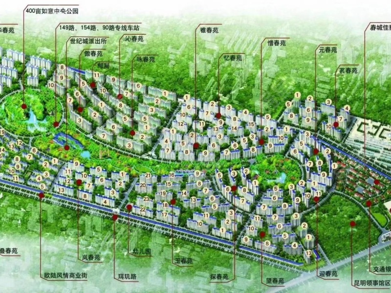 世纪城华春苑小区平面图